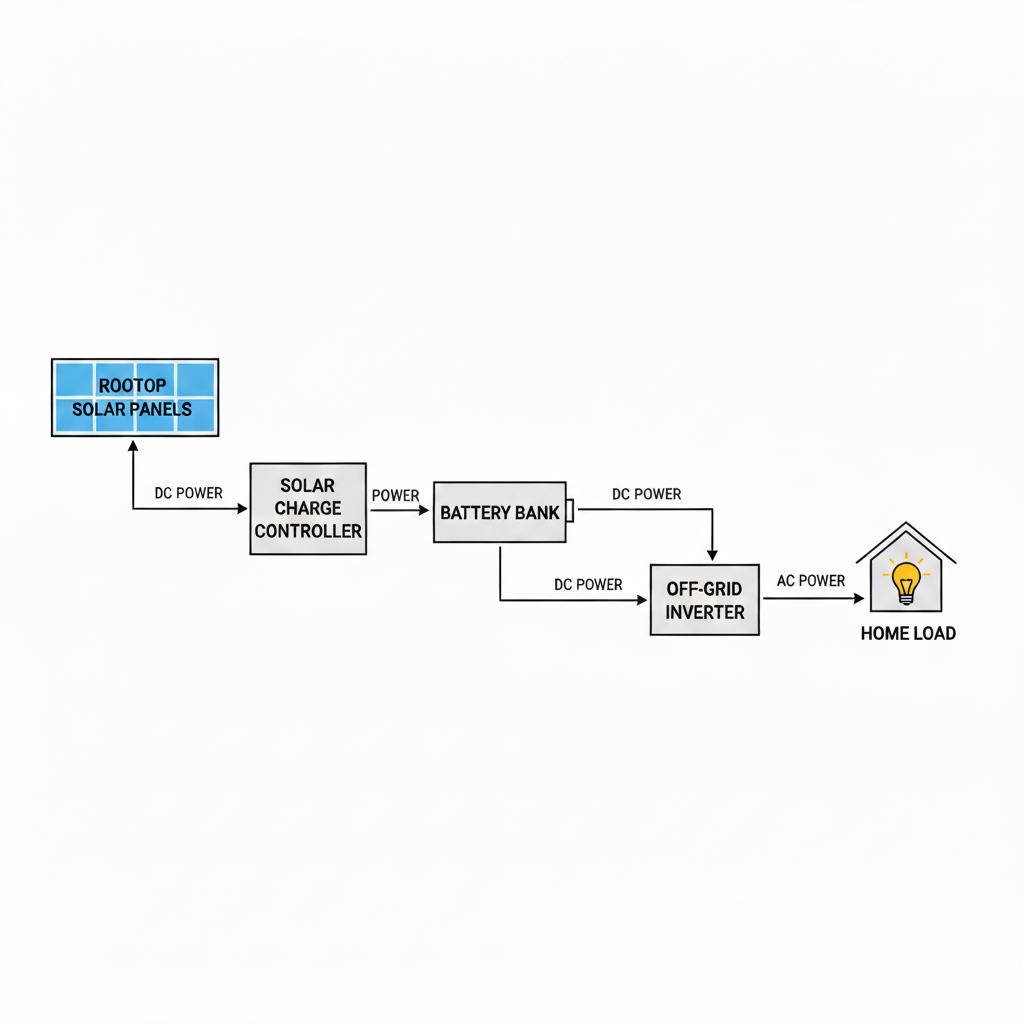 Off grid solar panel system